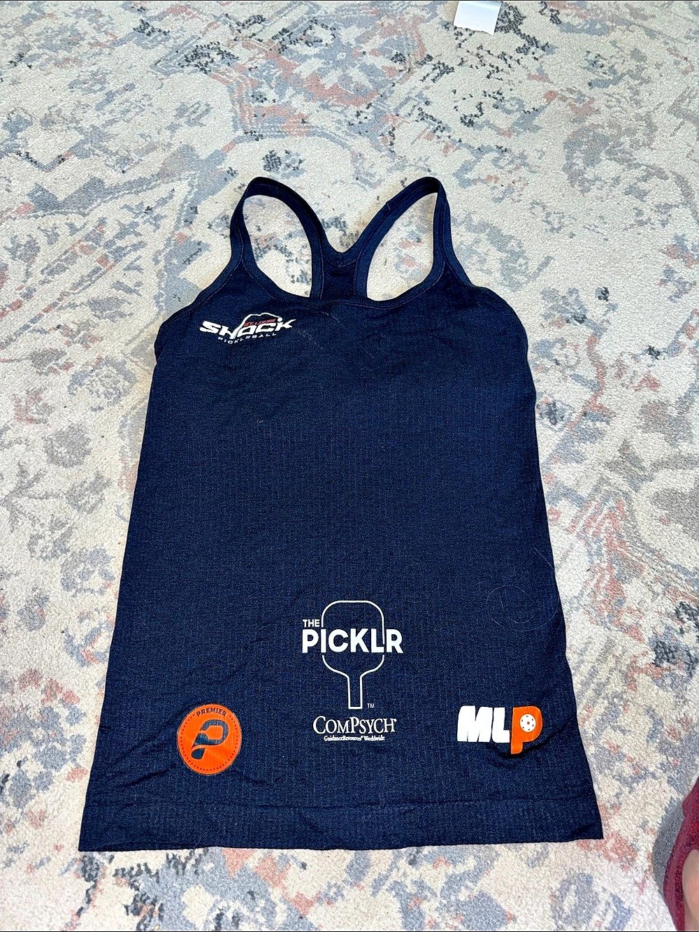 "The Picklr" and Major League Pickleball Lululemon Ebb to Street Tank Top Blue S